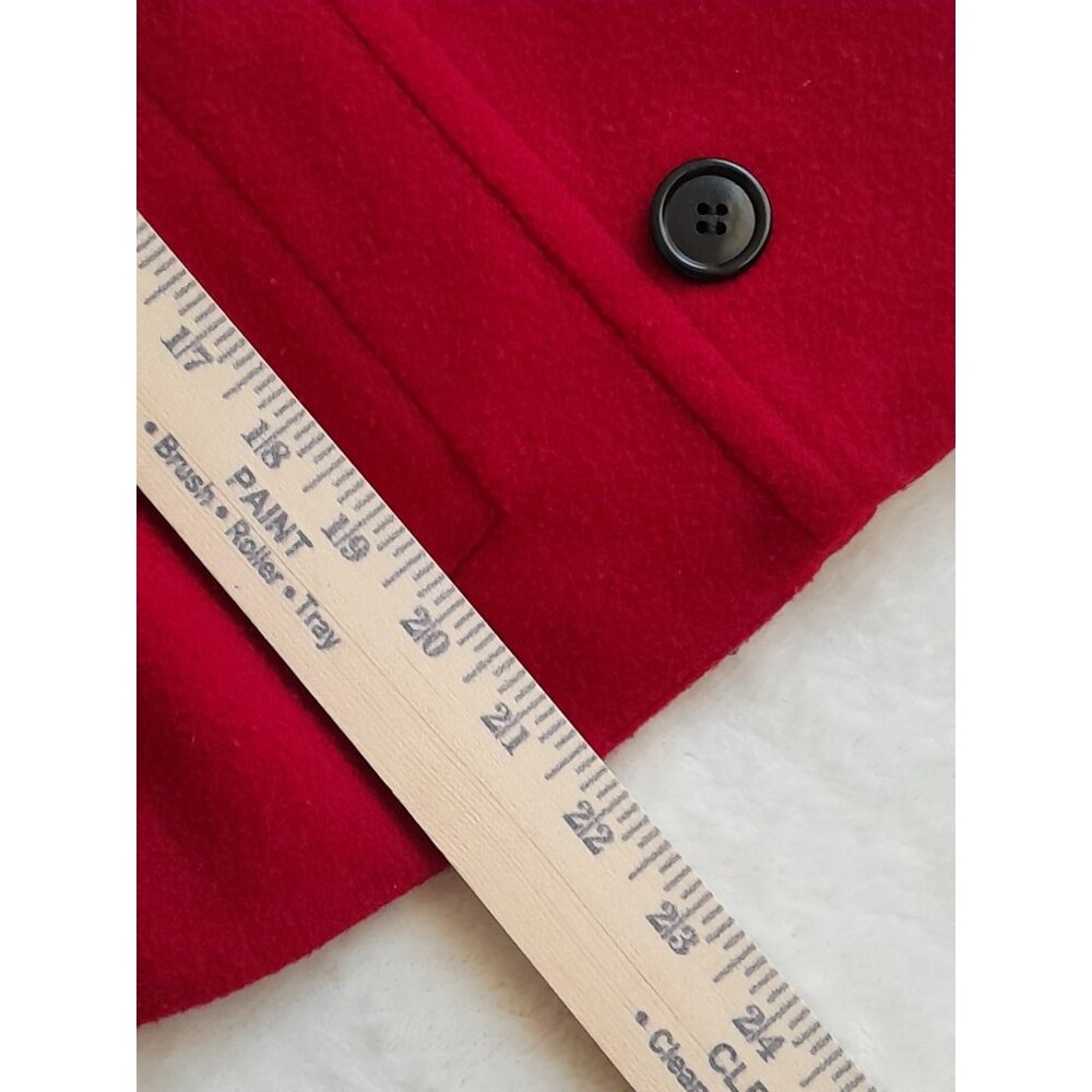 Vtg Pendleton Size 8 Double Breasted Preppy Holiday 100% Virgin Wool Coat Red - Picture 6 of 8